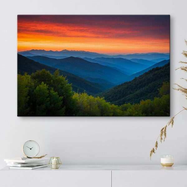 Landscape of mountains and trees Landscape of mountains and trees