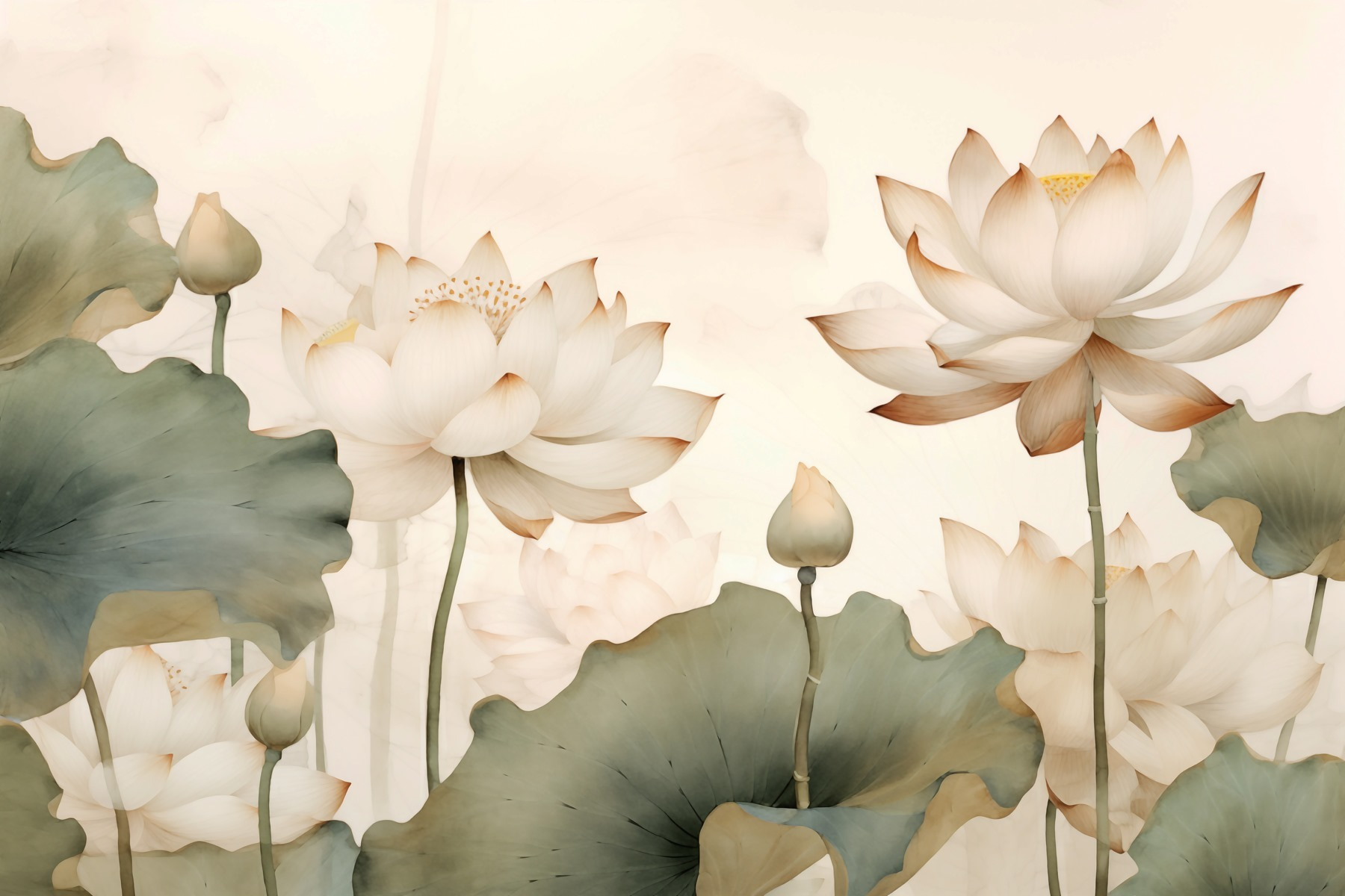 Delicate lilies in soft hues