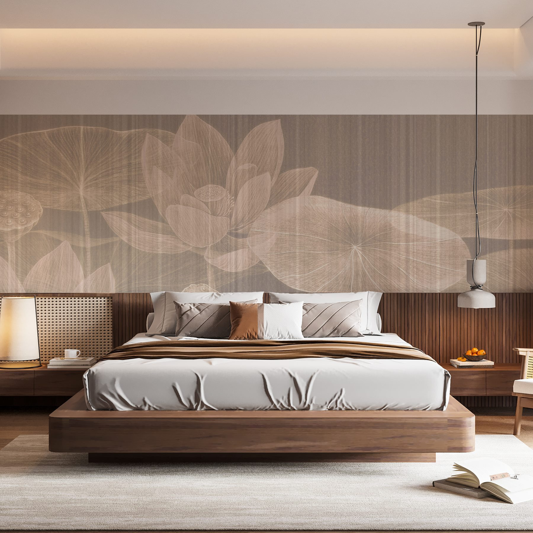 Delicate blooms on tranquil waters