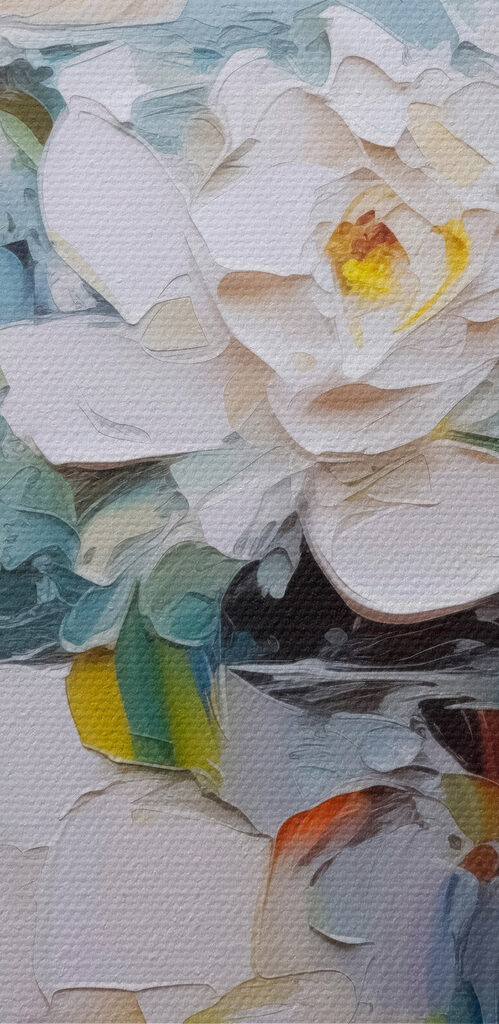 Painting of flowers in a cup