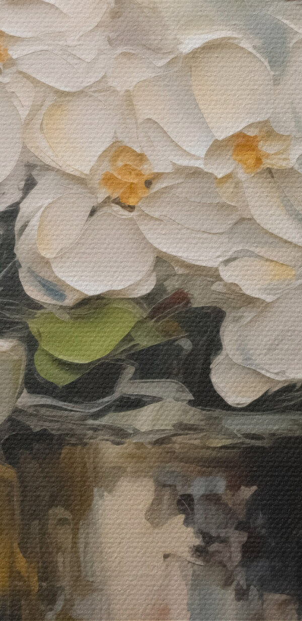 Painting of flowers in a bucket Painting of flowers in a bucket