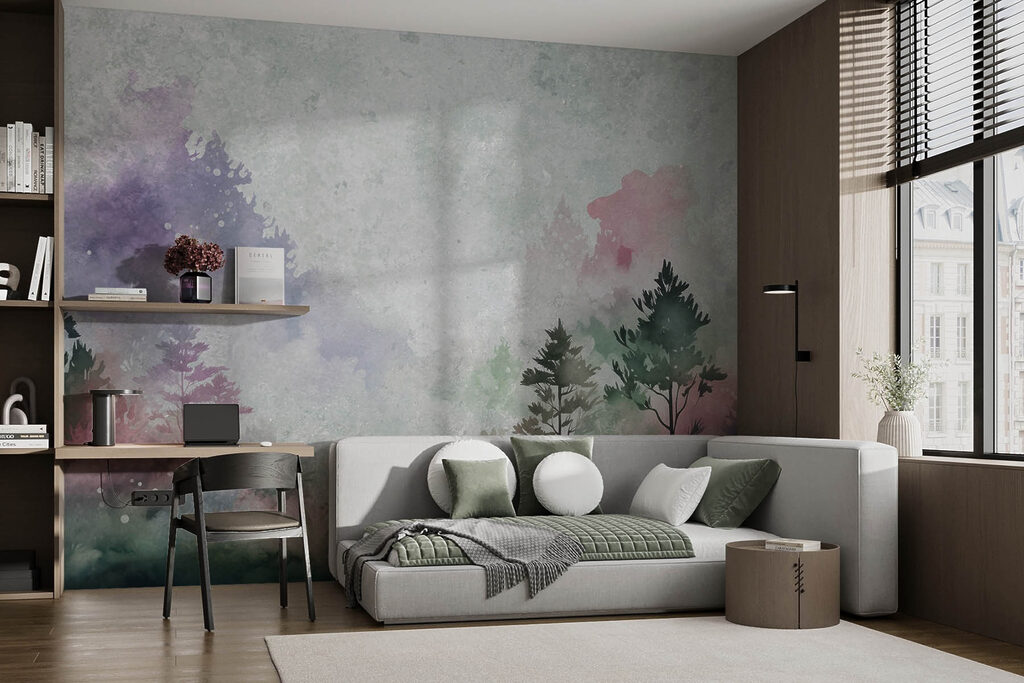 Painting of trees and plants