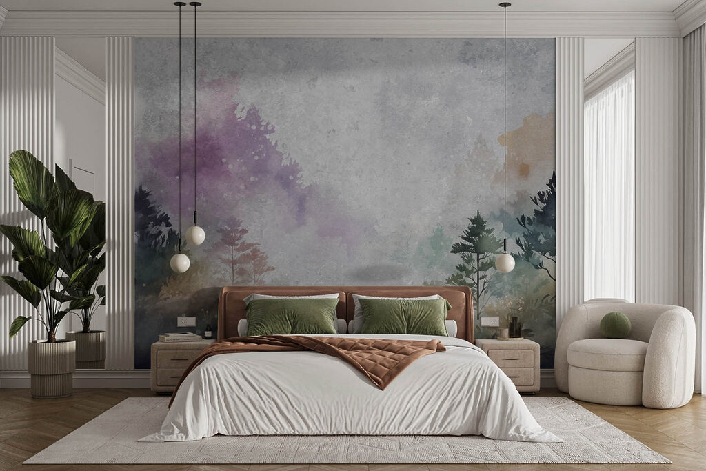 Painting of trees and bushes