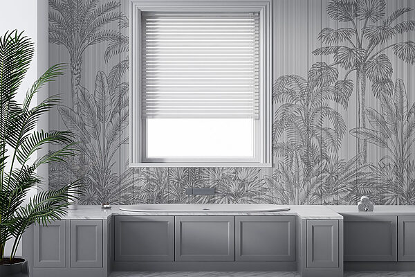 Šedé a bílé pozadí s palmami Šedé a bílé pozadí s palmami