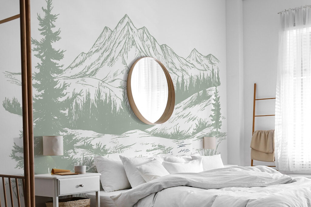 Drawing of a mountain range