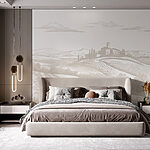 Fototapeta Krajina s domem a poli