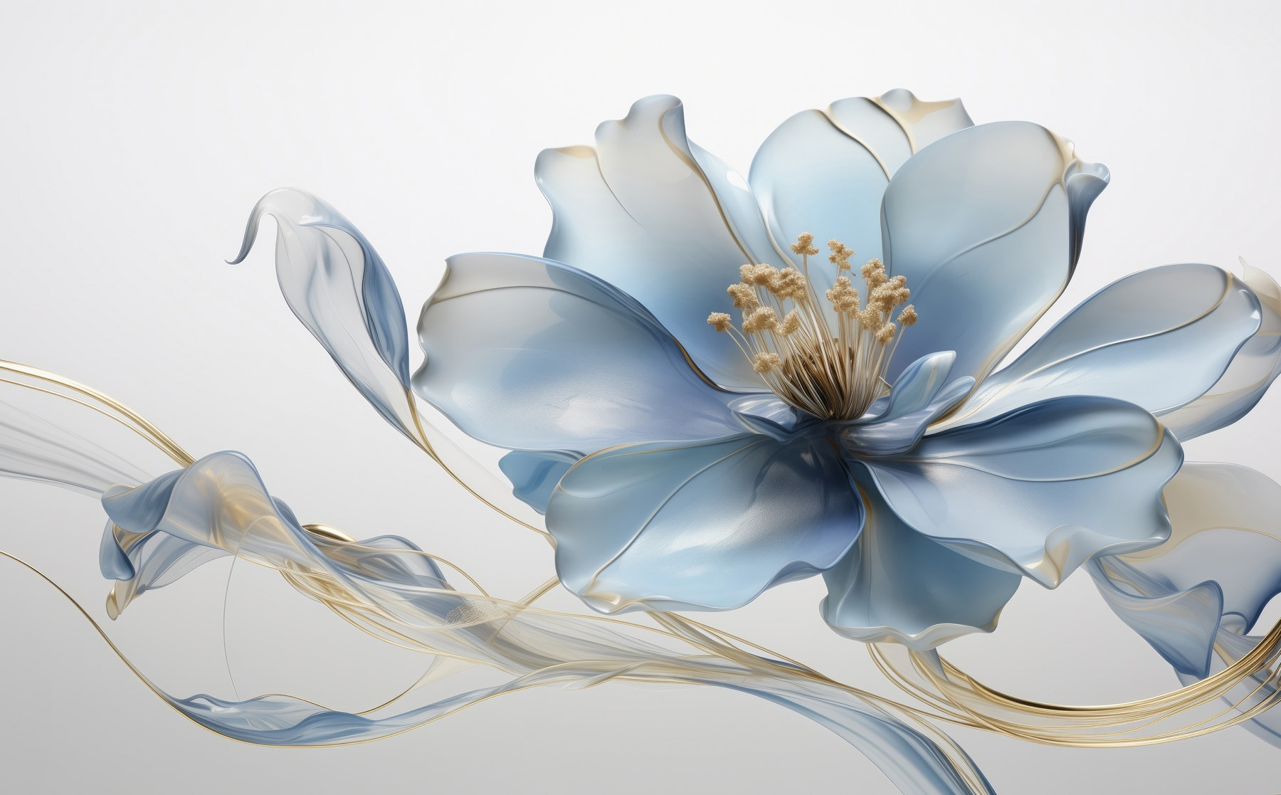 Delicate petals in soft blue hues