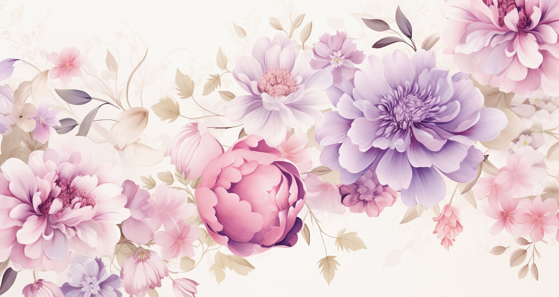 Delicate blooms in soft hues