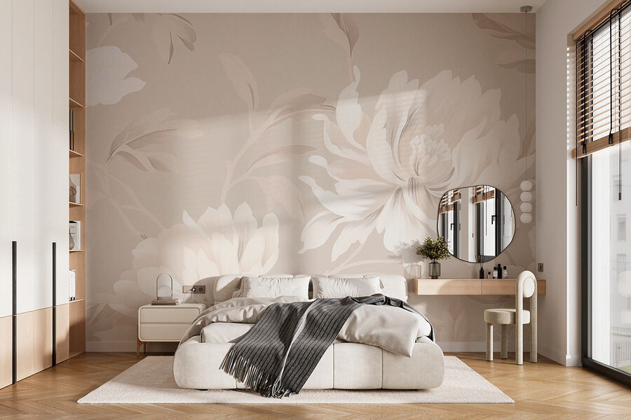 Fototapeta Elegantní květinový design v jemných tónech