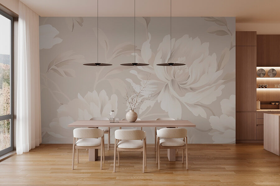 Fototapeta Elegantní květinový design v jemných tónech - Image 3