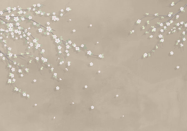 Větev stromu s bílými květy Větev stromu s bílými květy