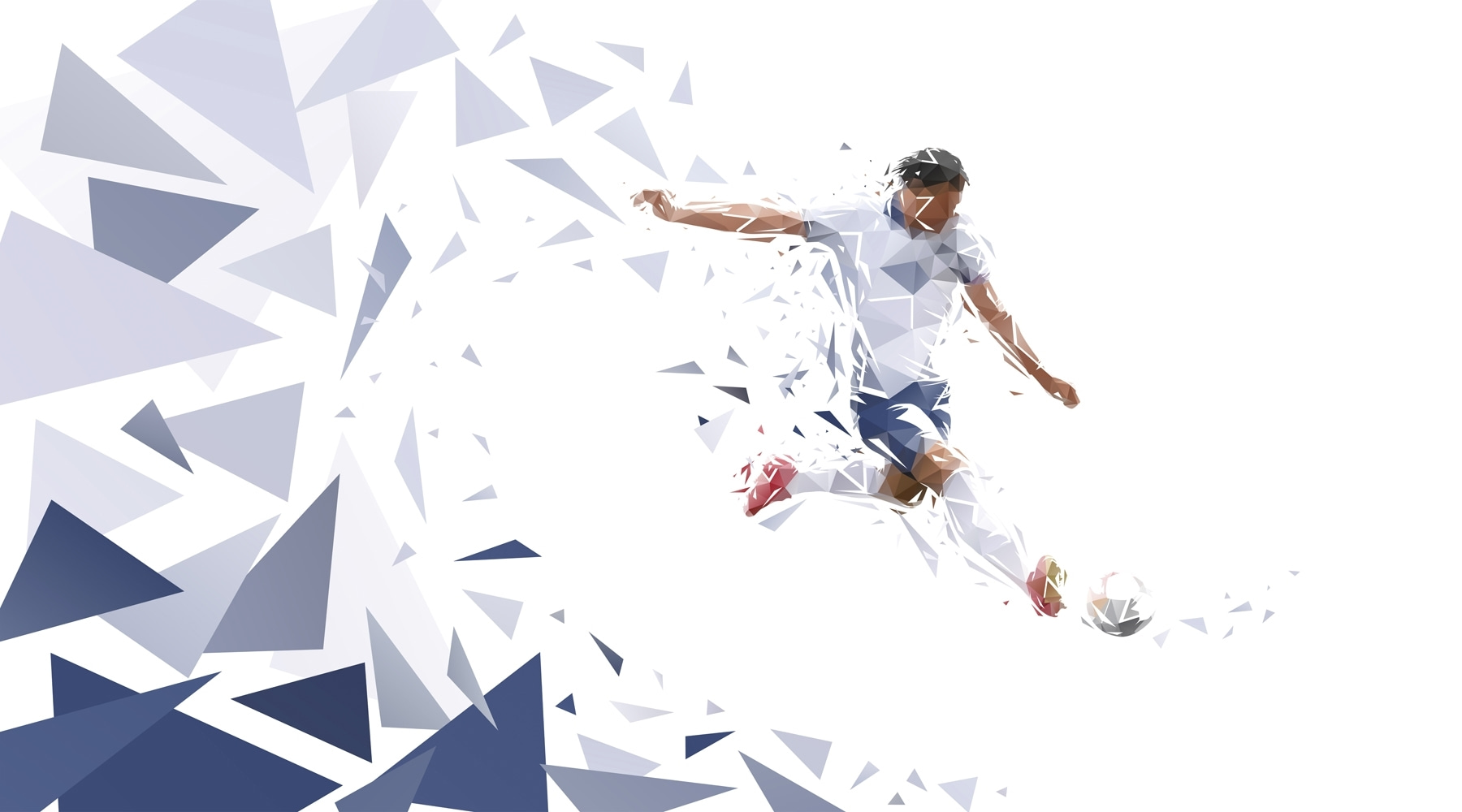 Man kicking a football ball