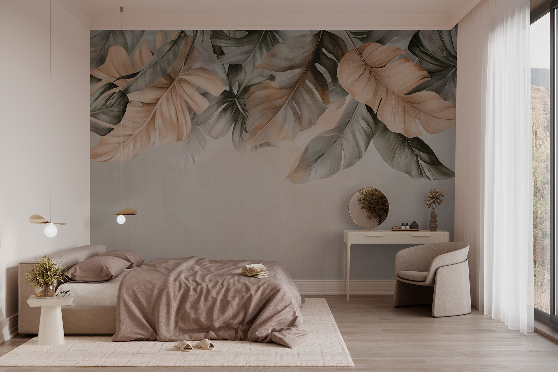 Elegant leaves in soft tones