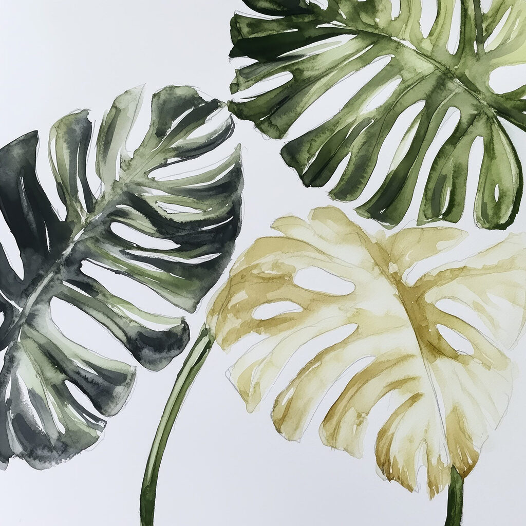 Group of leaves on a white background