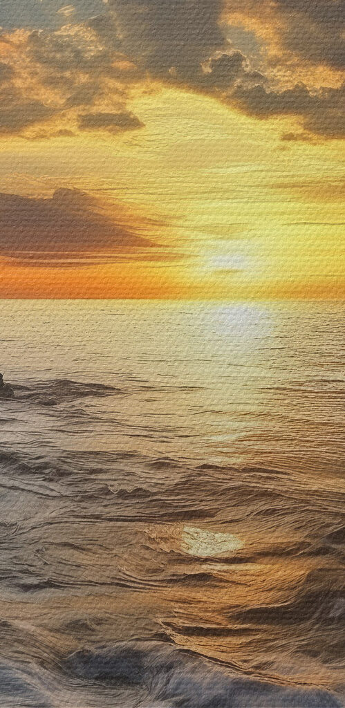 Sunset over a body of water Sunset over a body of water