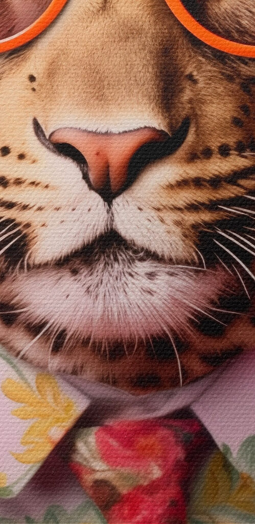 Leopard wearing a suit and sunglasses