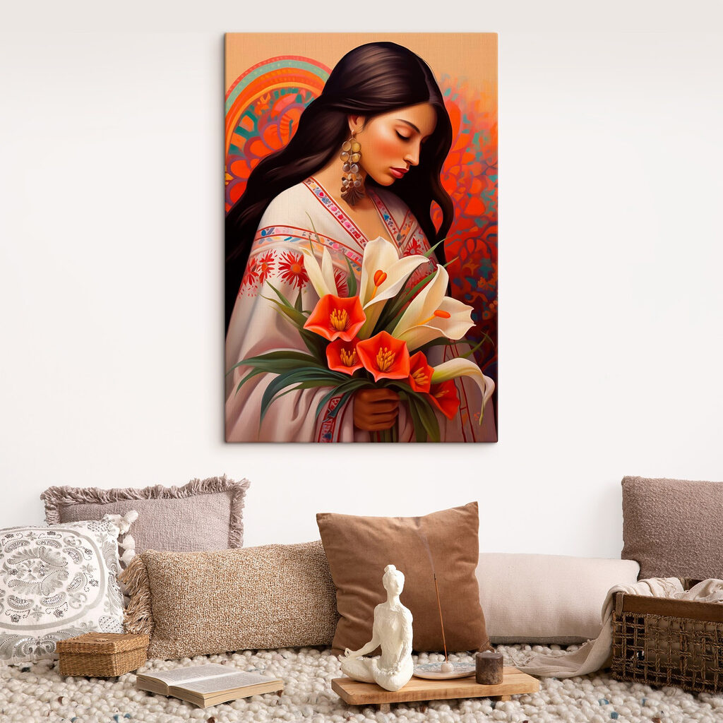 Woman holding flowers Woman holding flowers