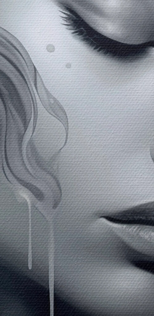 Woman with long hair and flowing hair