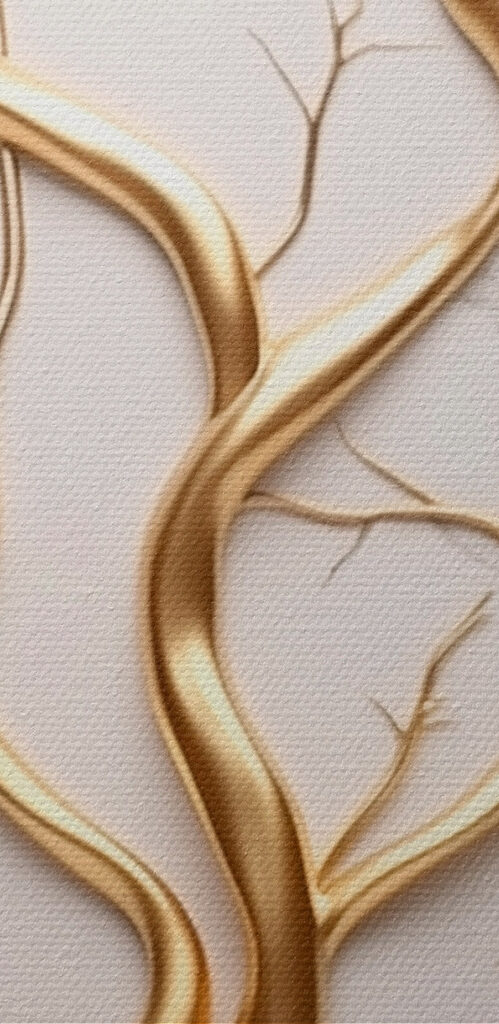 Elegant tree branches on marble backdrop