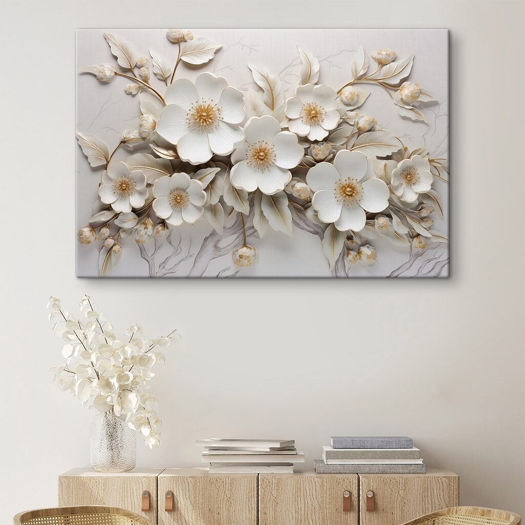 Intricate floral design in soft hues