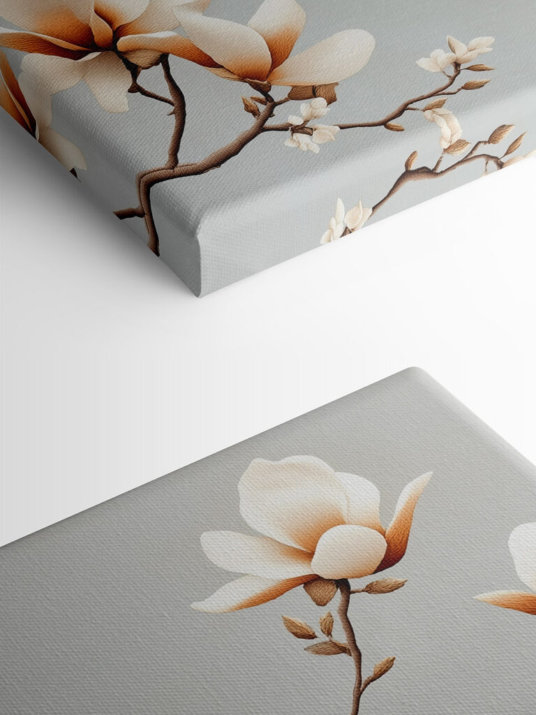 Bird on a branch with flowers