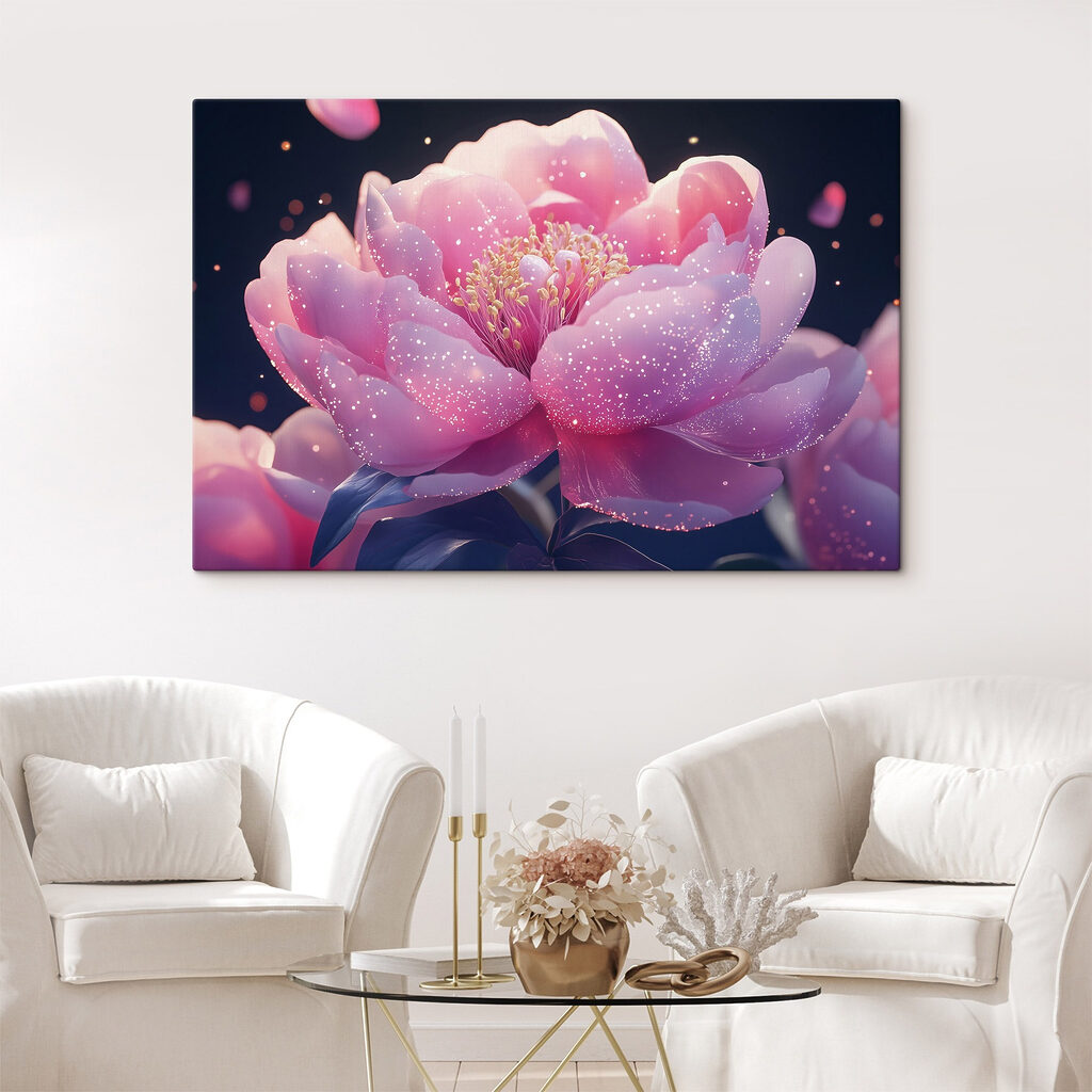 Pink flower with sparkles