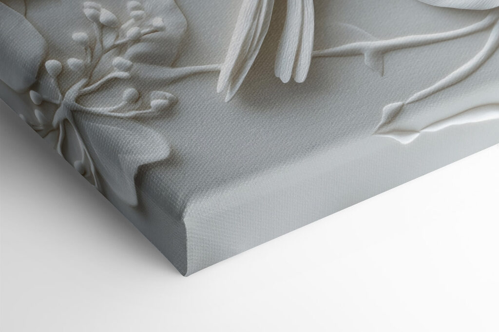 White bird and flower