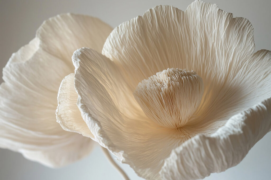 Delicate textured flower petals displayed