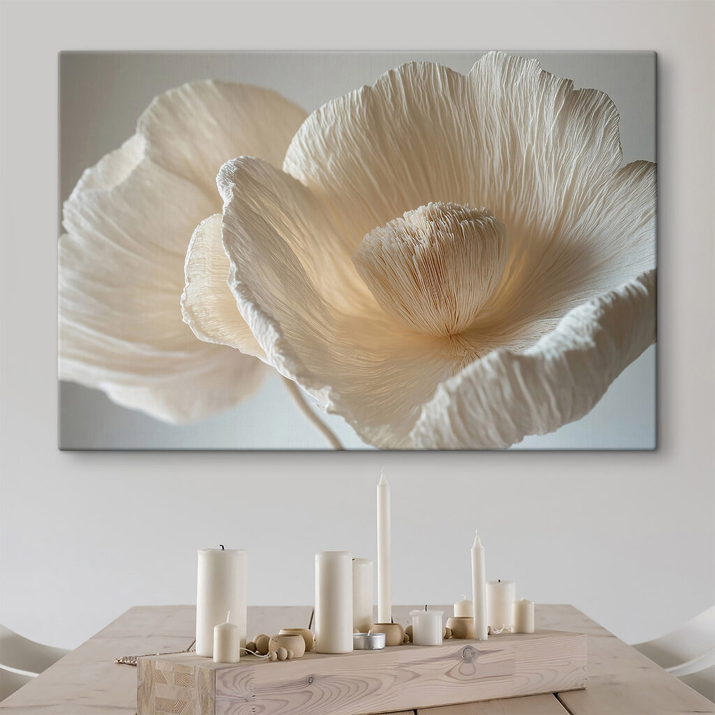 Delicate textured flower petals displayed