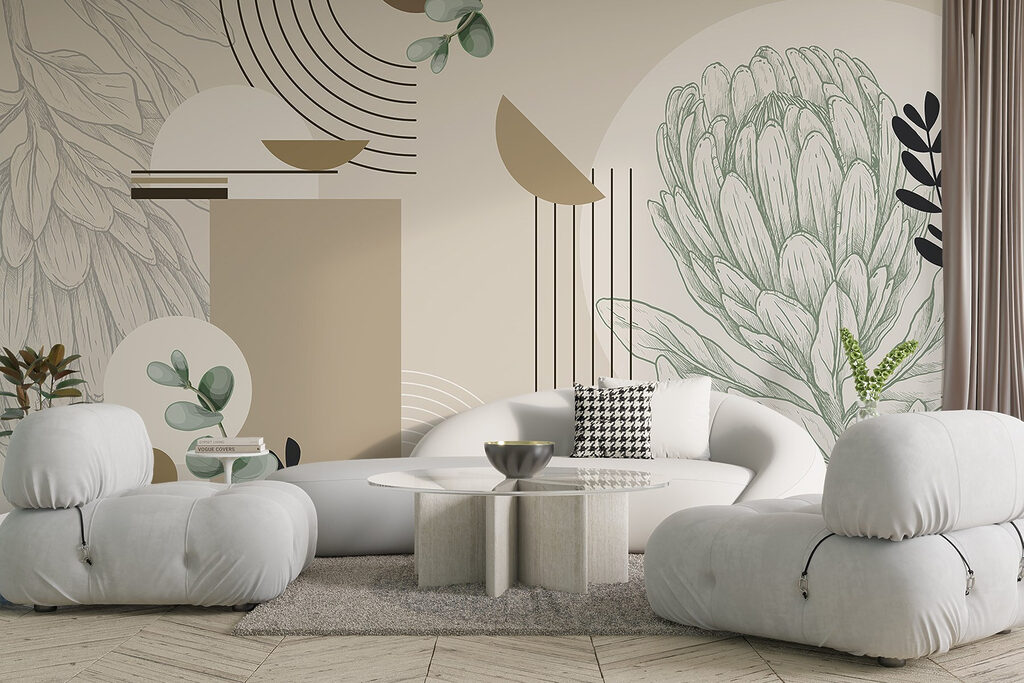 Wallpaper with a plant and leaves Wallpaper with a plant and leaves