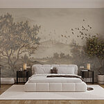 Fototapeta Krajina se stromy a řekou