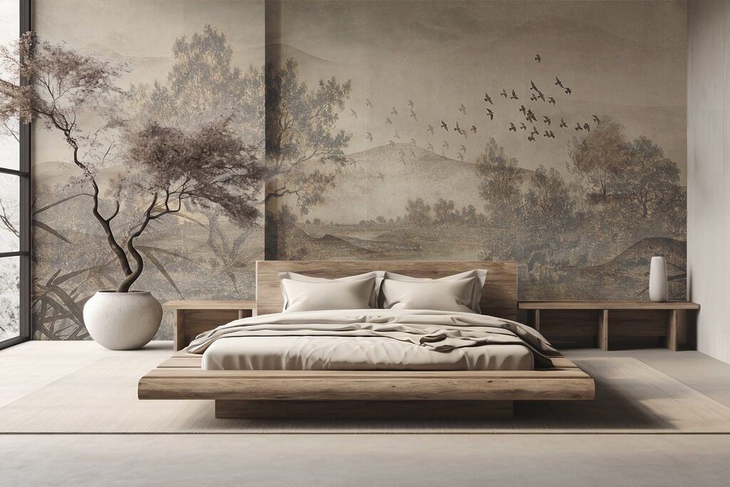 Landscape with trees and a river