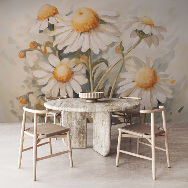 Painting of white and yellow flowers Painting of white and yellow flowers