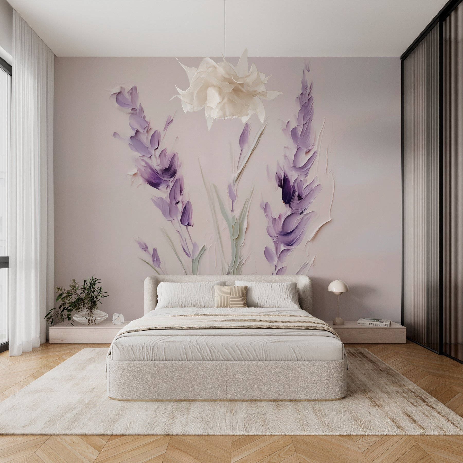 Painting of purple flowers Painting of purple flowers