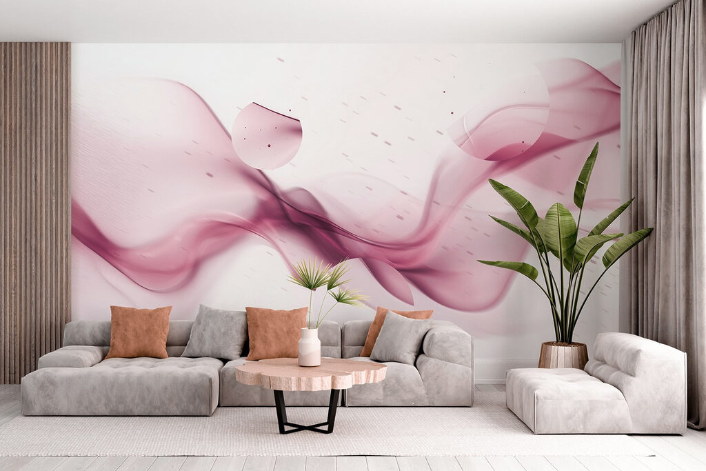 Purple smoke on a white background