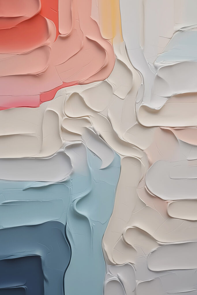 Soft hues blend in textured waves