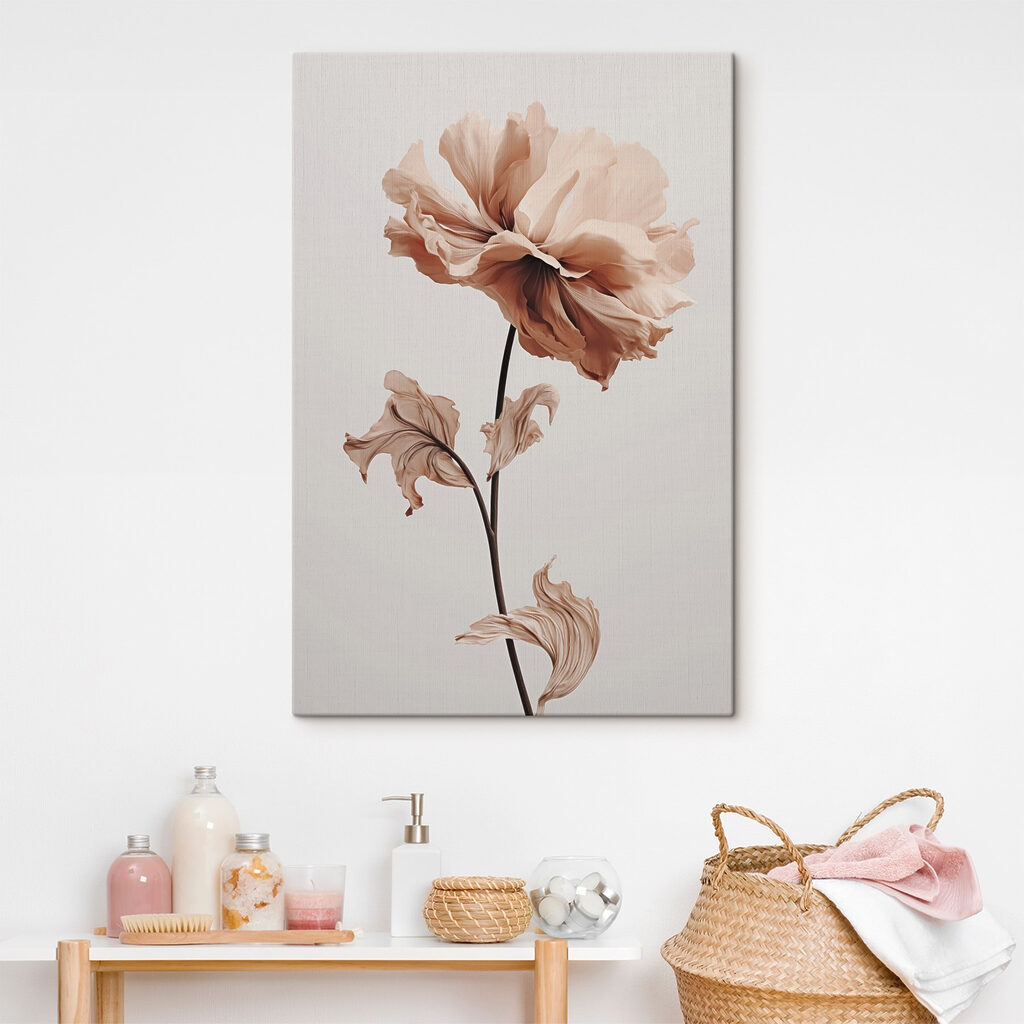 Flower with dried leaves