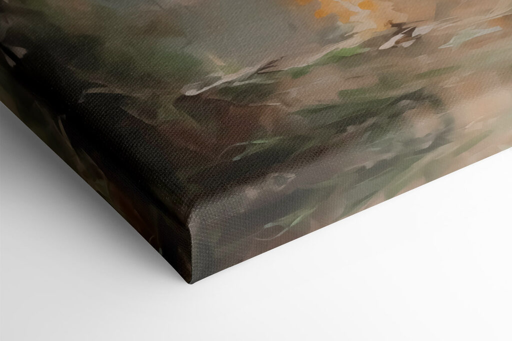 Painting of a woman in a white dress with wings