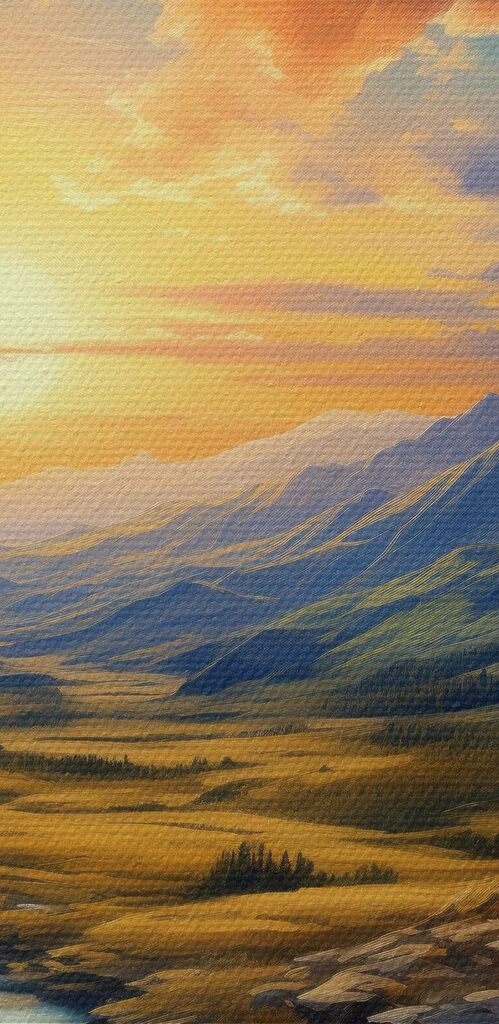 Landscape with a river and mountains