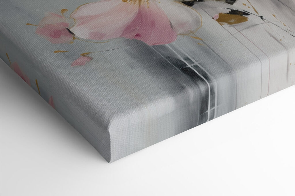 Painting of flowers on a grey background