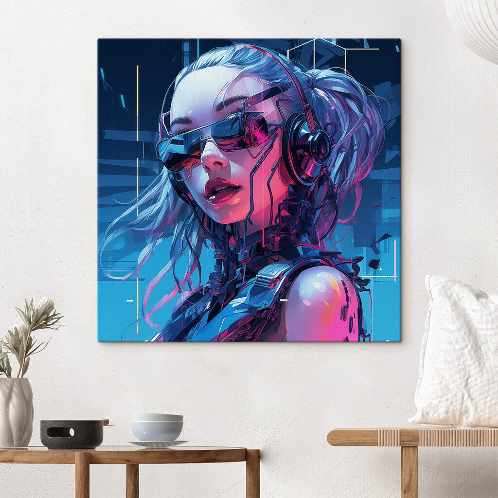 Woman wearing headphones and sunglasses Woman wearing headphones and sunglasses
