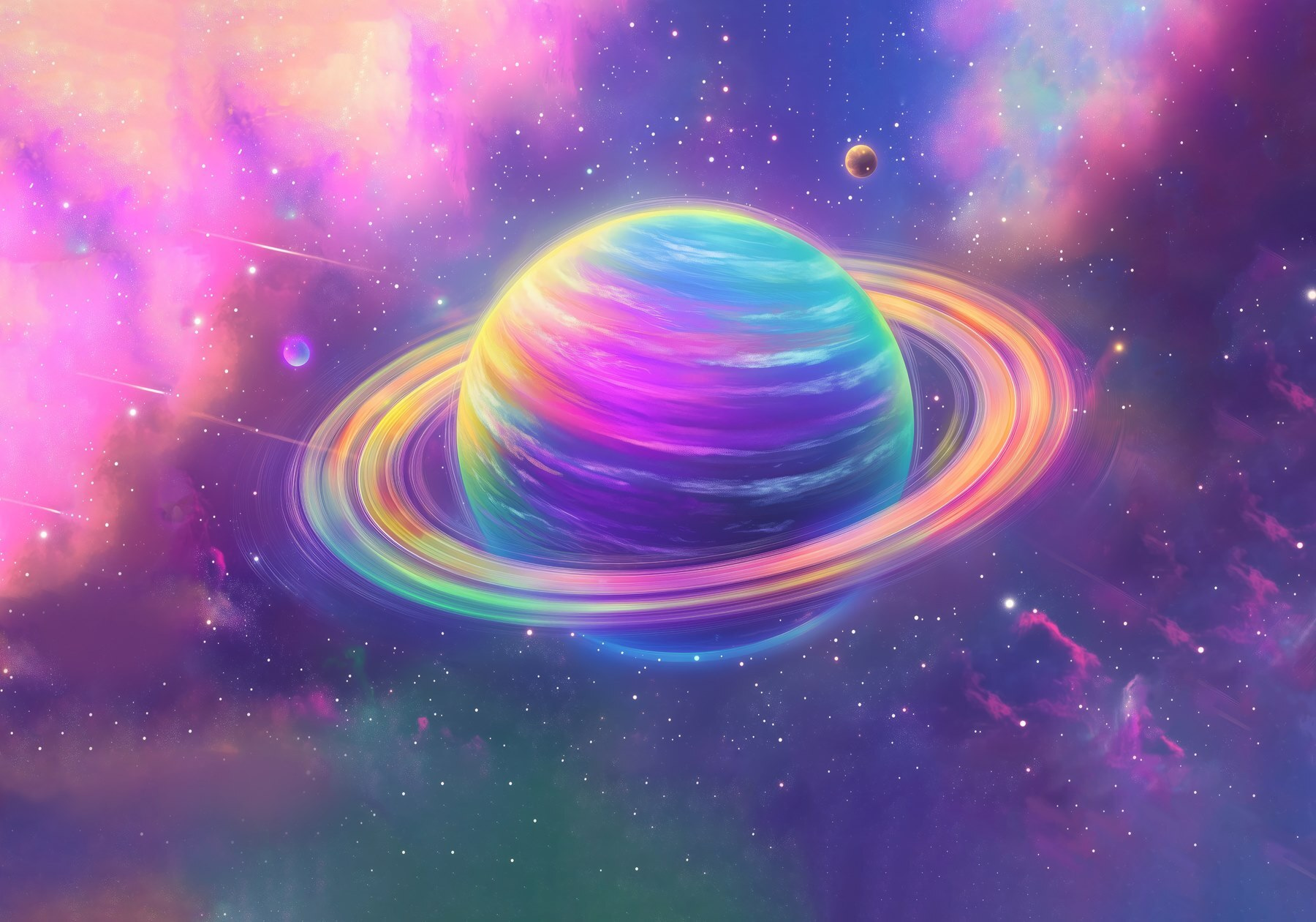 Colorful planet in space Colorful planet in space