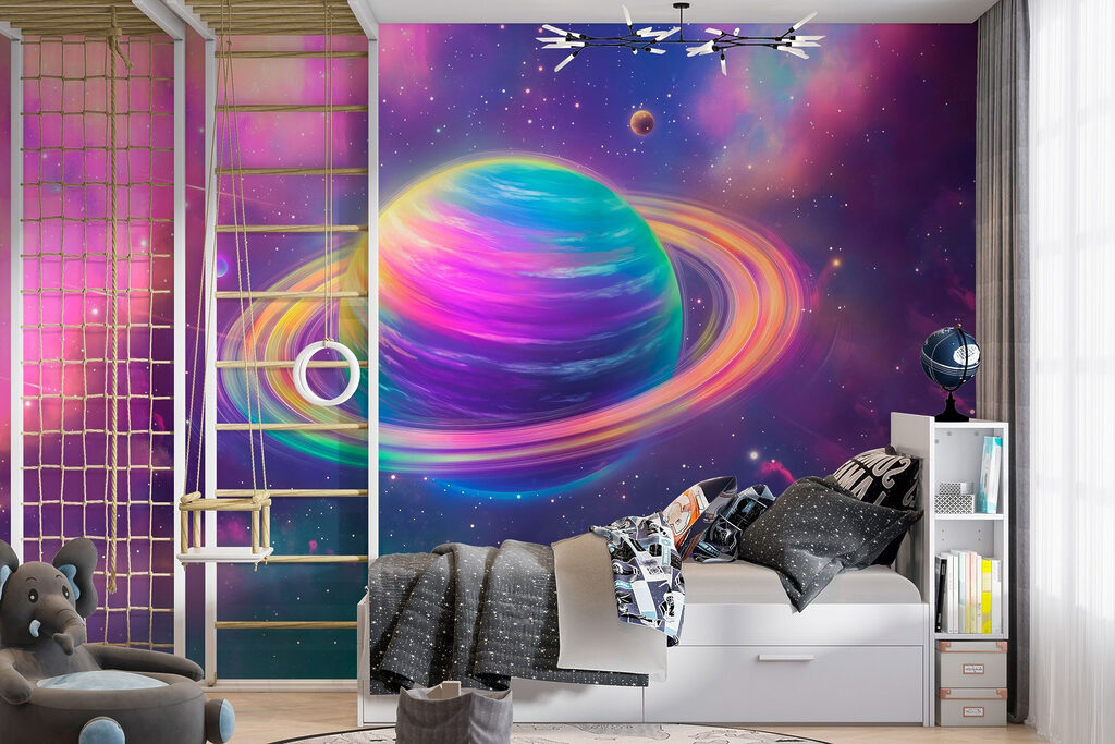 Colorful planet in space Colorful planet in space