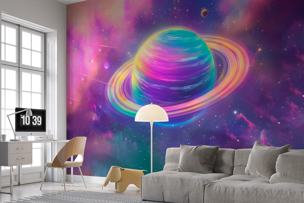 Colorful planet in space Colorful planet in space