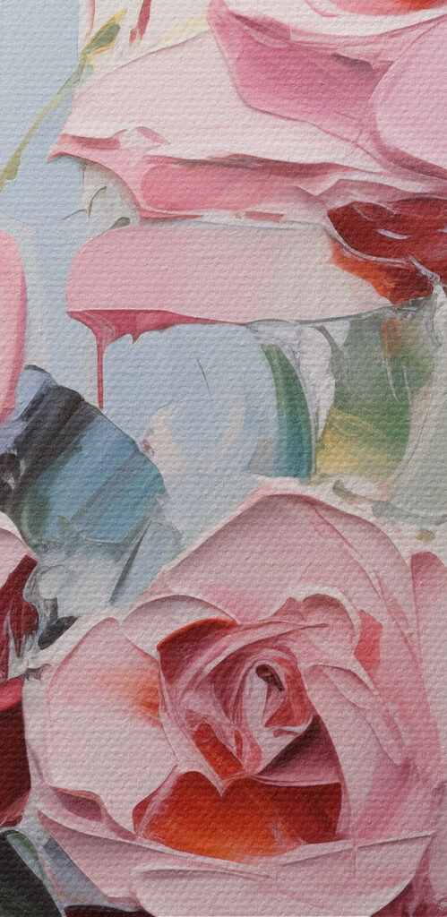 Painting of flowers on a white background