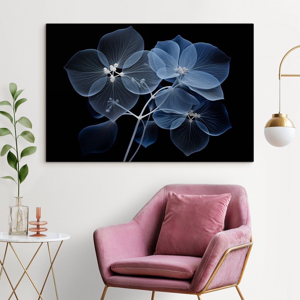 Translucent flowers on a dark background