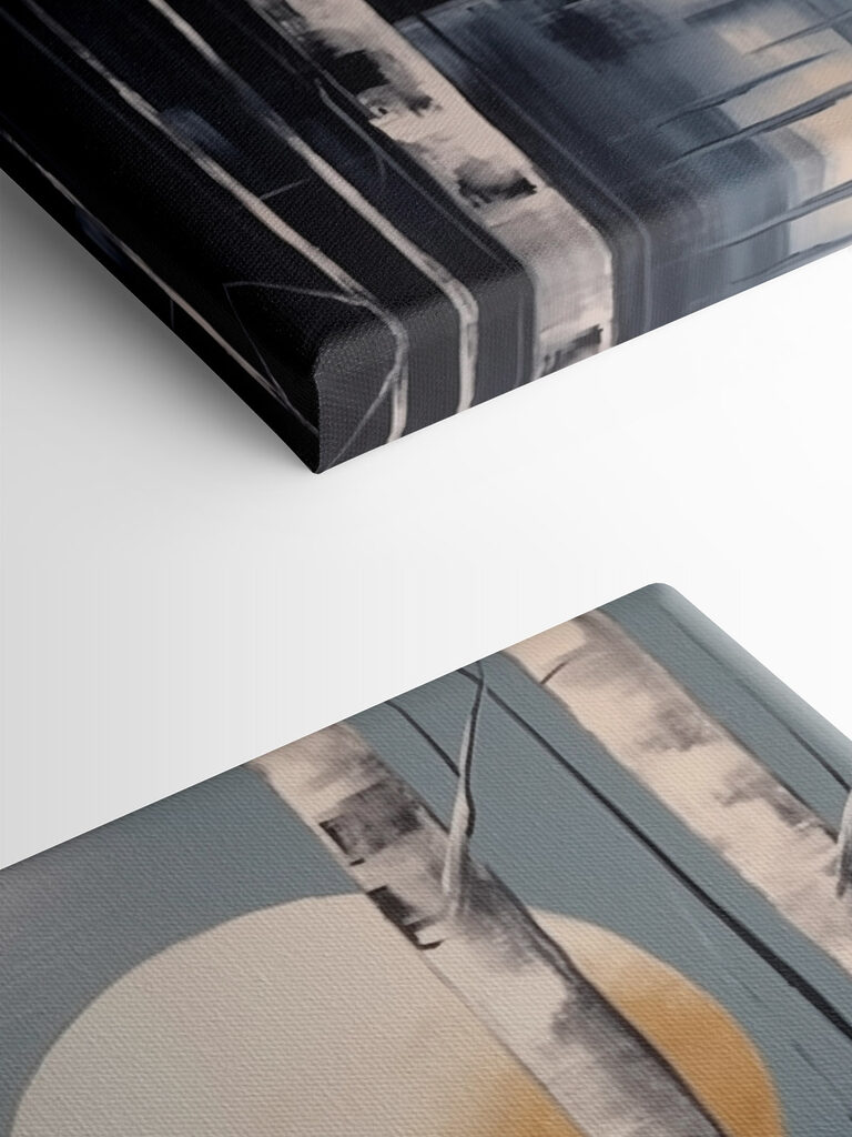 Painting of a moon in the sky