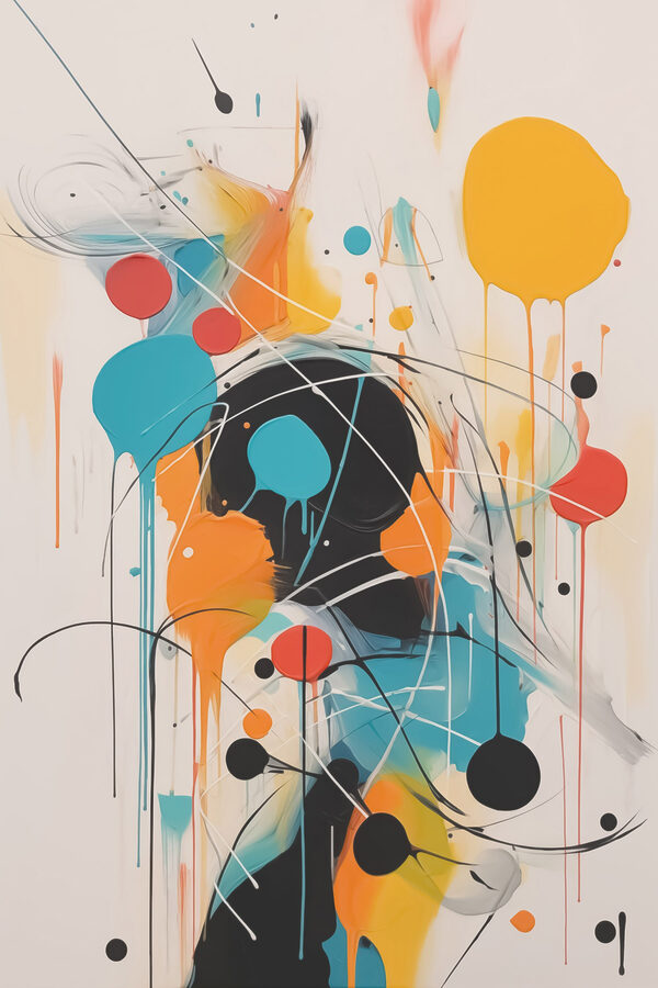 Painting of colorful circles and lines
