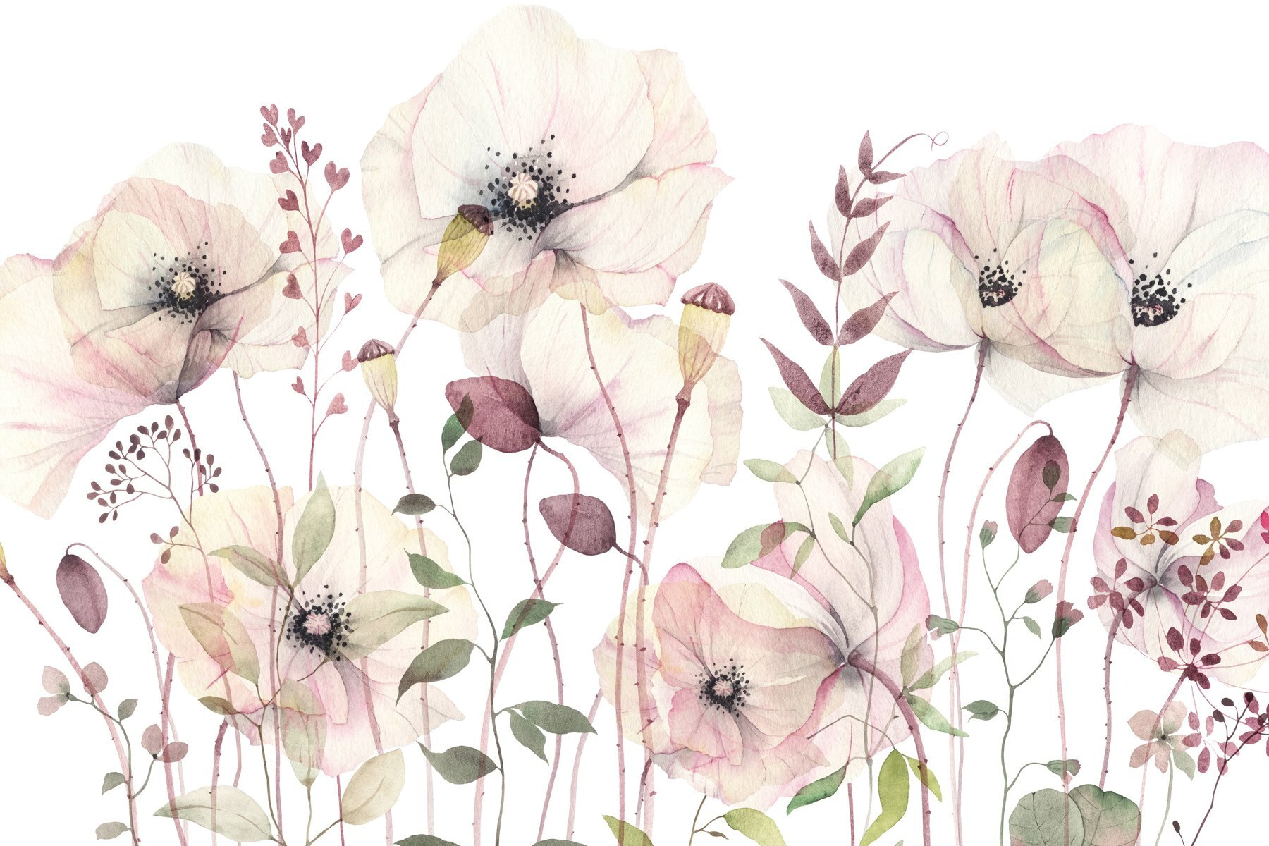 Delicate blooms in soft pastels