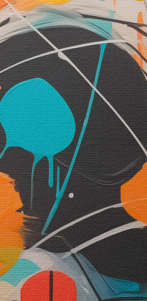 Painting of colorful circles and lines